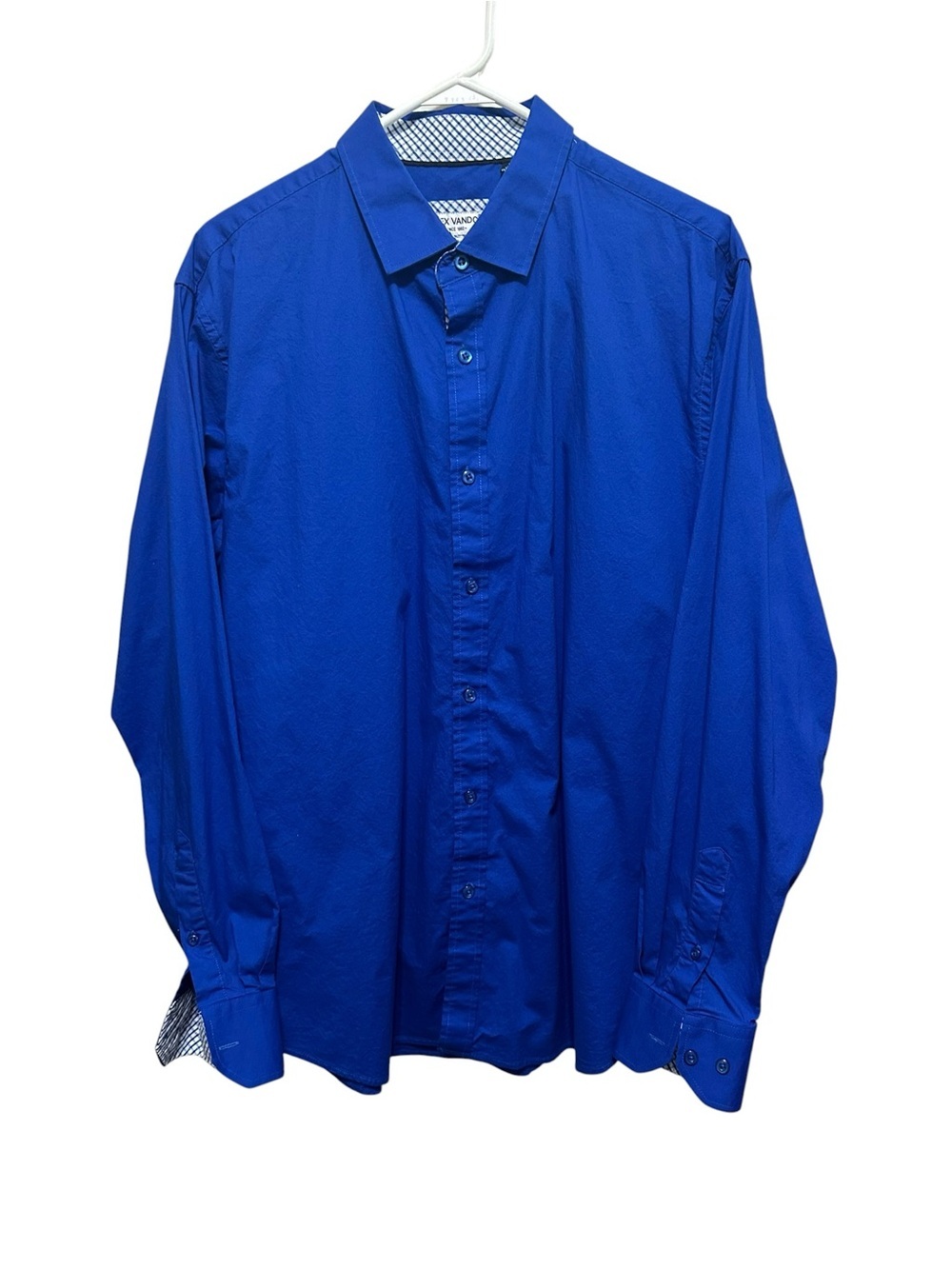 Alex Vando. Men's Royal Blue Long-Sleeve Dress Shirt - Tailored Button-Up